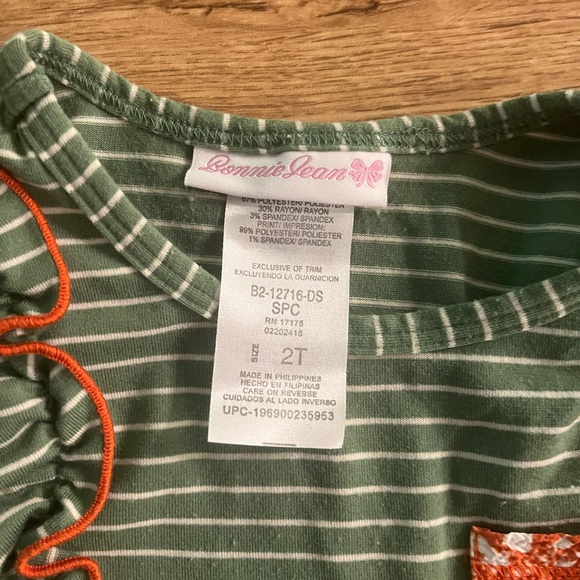 Bonnie Jean Green and White Ruffled Tiered Sundress - Picture 2 of 3